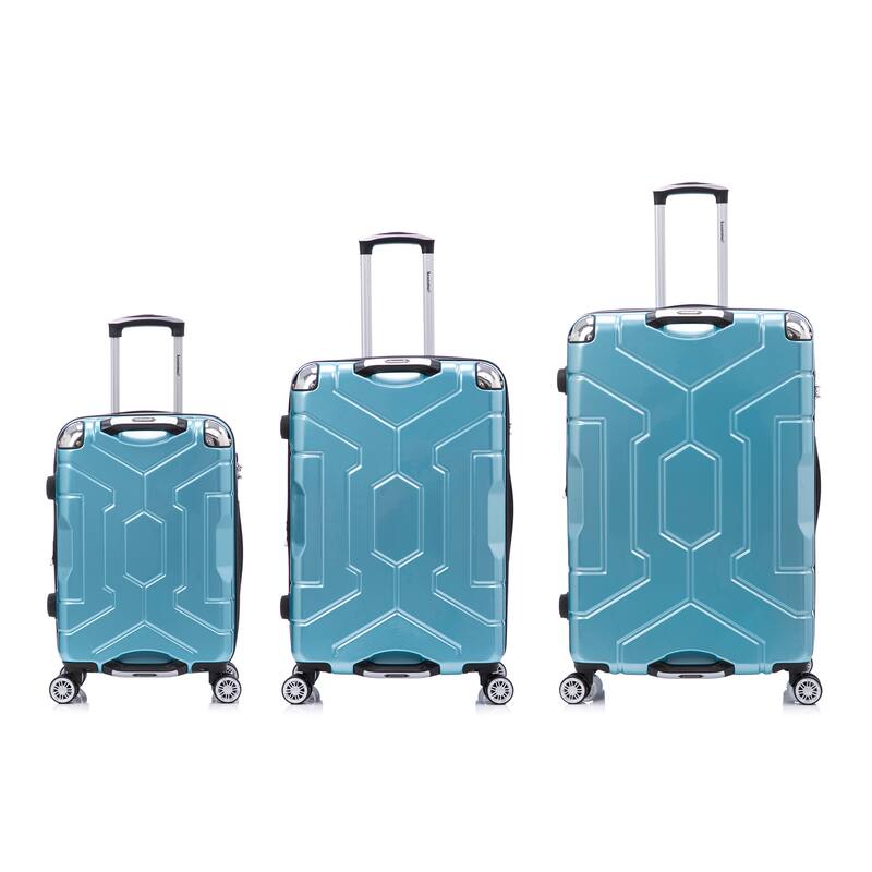 3 Piece Technology PC Hardshell Lightweight Durable Suitcase with Rotating Wheels and Adjustable Ergonomic Telescopic Handle