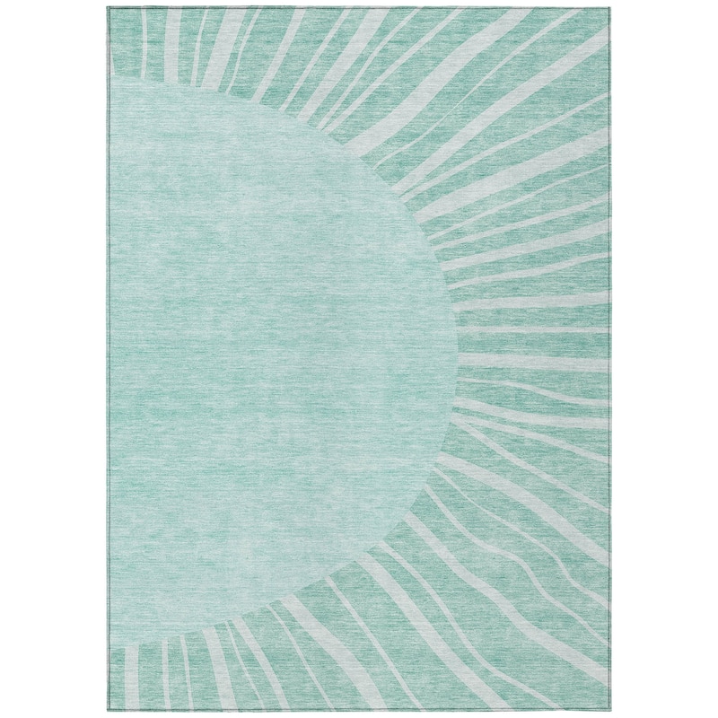 Machine Washable Indoor/ Outdoor ChantilleSunburst Modern Rug