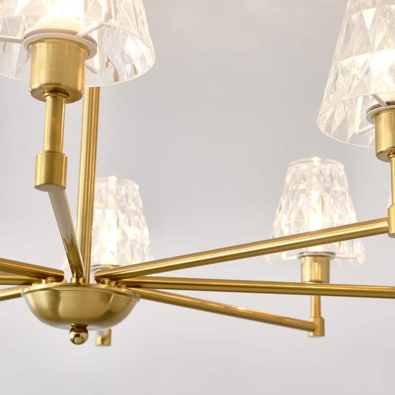Mid-Century Modern Chandelier Farmhouse Modern Glam Gold Glass Chandelier