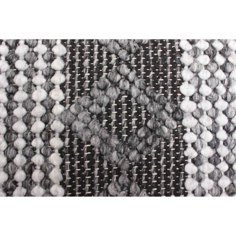 ECARPETGALLERY Braid weave Sienna Dark Grey Wool Rug - 5'1 x 7'6