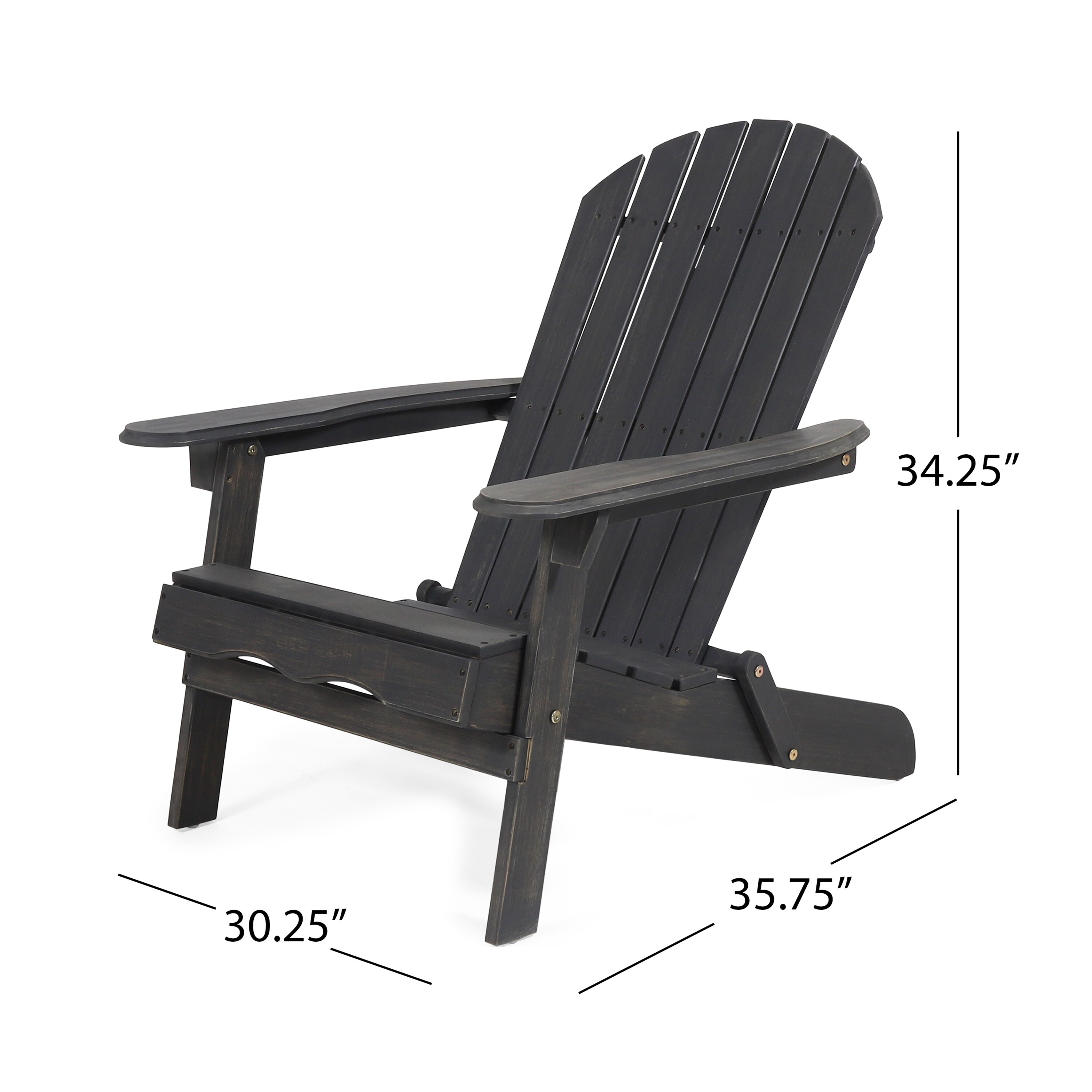 Hanlee Outdoor Rustic Acacia Wood Folding Adirondack Chair Set of