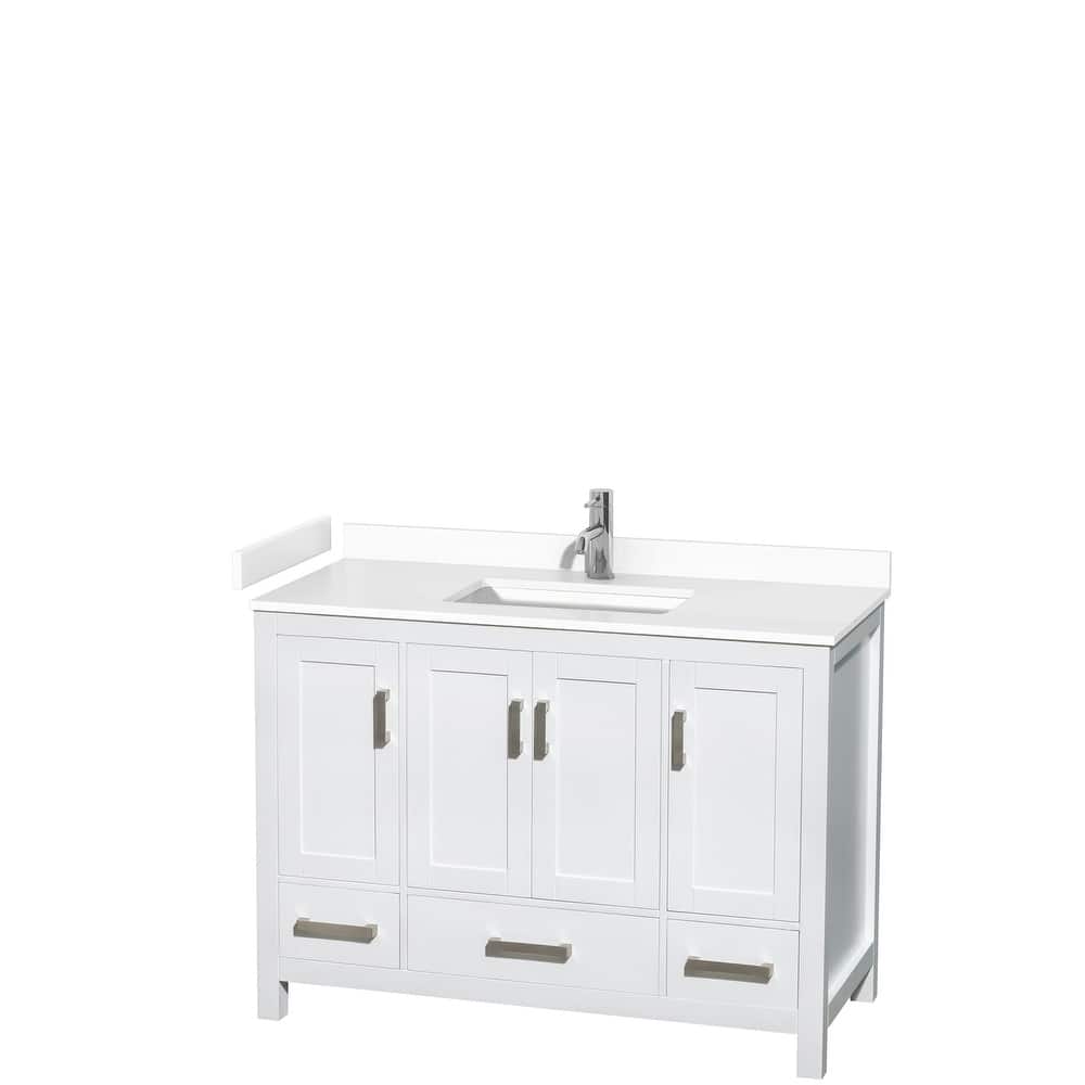 Sheffield Single Bathroom Vanity Set, Cultured Top, No Mirror