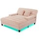preview thumbnail 10 of 57, 57-In Chenille Upholstered Chaise Lounge with Adjustable Backrest & LED Light Strip