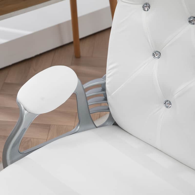 Vinsetto Home Office Chair, Computer Chair, Button Tufted Desk Chair with Swivel Wheels, Adjustable Height, and Tilt Function