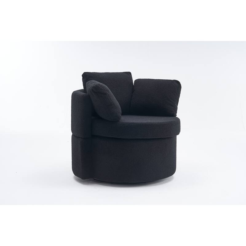 31.5" Swivel Barrel Chair with Storage