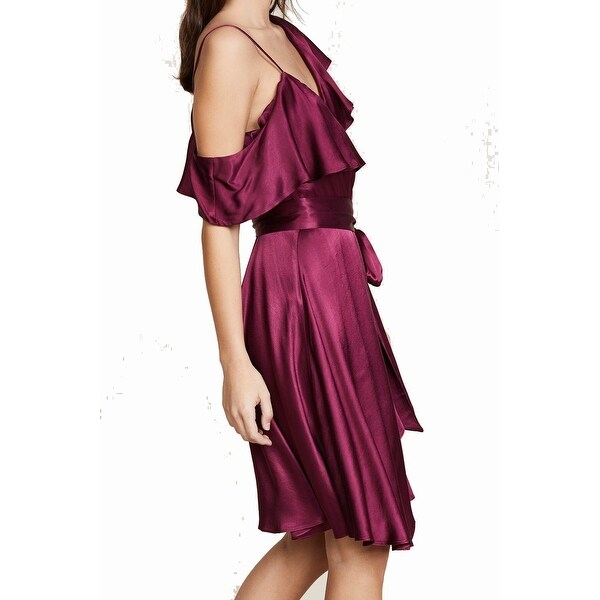 womens satin wrap dress