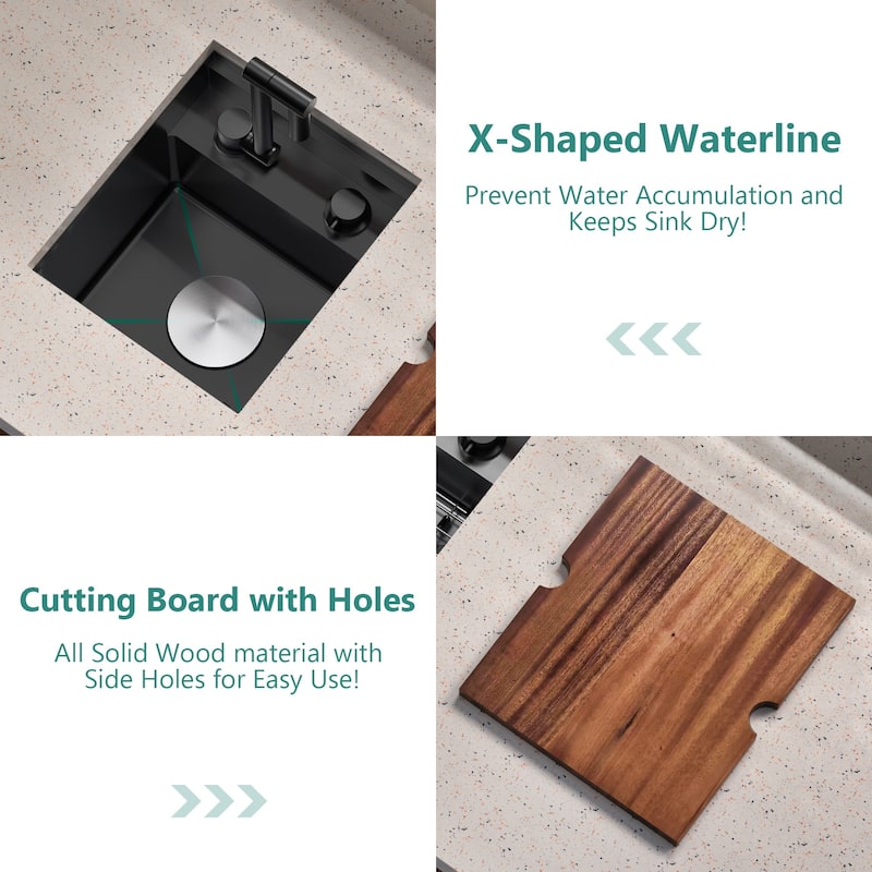 Black/SILVER/WHITE RV Sink with faucet and a foldable tap inside
