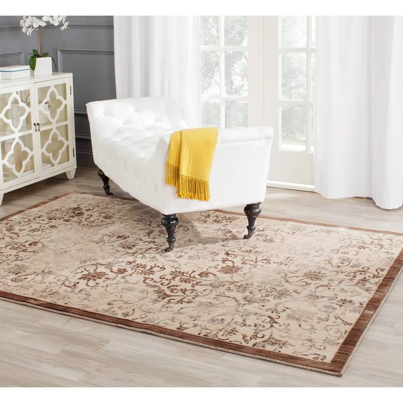 SAFAVIEH Infinity Fira Modern Polyester Rug - 5'1" x 7'6" - Yellow/Brown