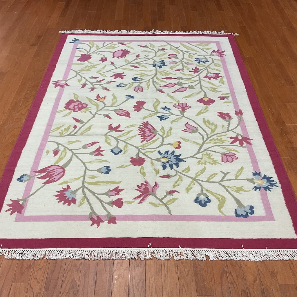 HERAT ORIENTAL Handmade Vegetable Dye Wool Kilim Rug - 5'6 x 8'