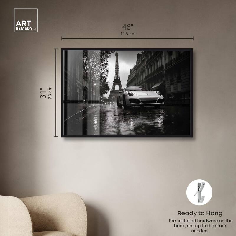 Driving in the Rain Paris Shadowbox by Art Remedy