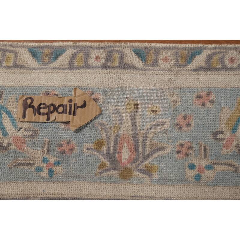 Hand Knotted Oriental 100% Wool Carpet Traditional Floral Beige & Ivories Tabriz Area Rug - 11' 6'' X 9' 7''