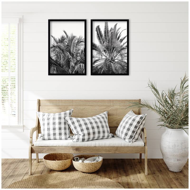 Kate and Laurel Palm No. 13 & 15 2 Piece Framed Wall Art Print Set by Alicia Bock
