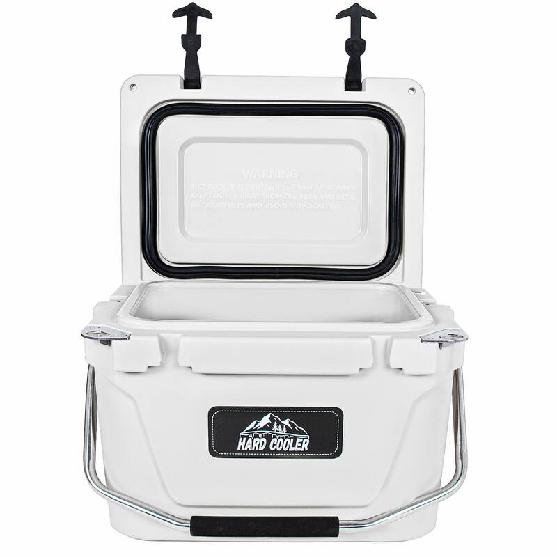 20 Quart Khaki Cooler, Ultra-Tough Hard Shell Ice Chest, Compact Portable Cooler Keeps Ice Up to 5 Days for Outdoor Adventures