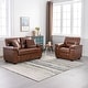 preview thumbnail 20 of 52, Morden Fort Upholstered Living Room Set chair , Loveseat,2 Pieces, Faux Leather Brown