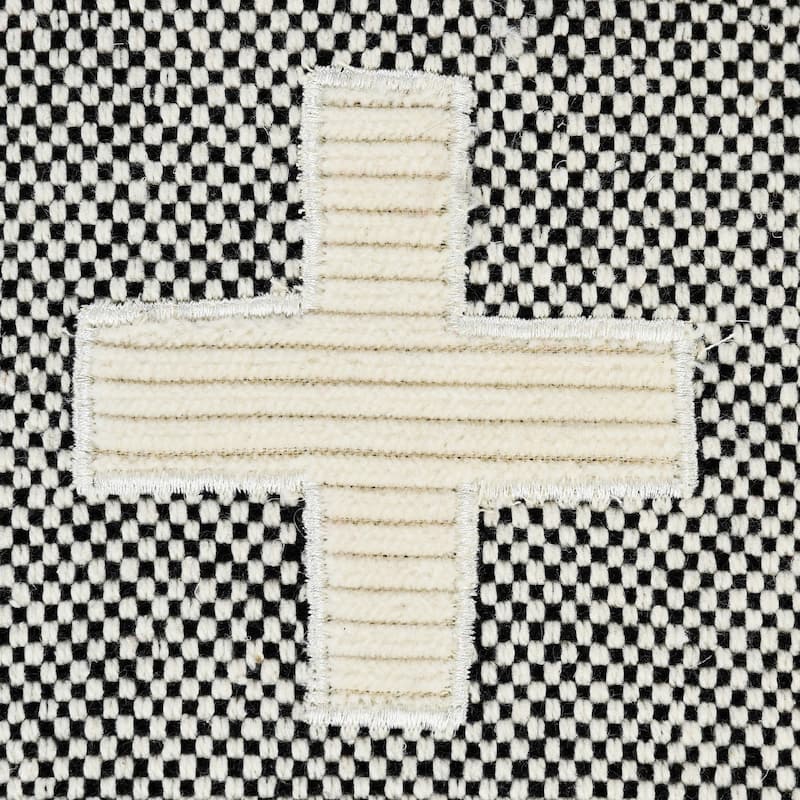 HomeRoots 20" X 20" Black Off-White Yellow And Orange 100% Cotton Geometric Zippered Pillow