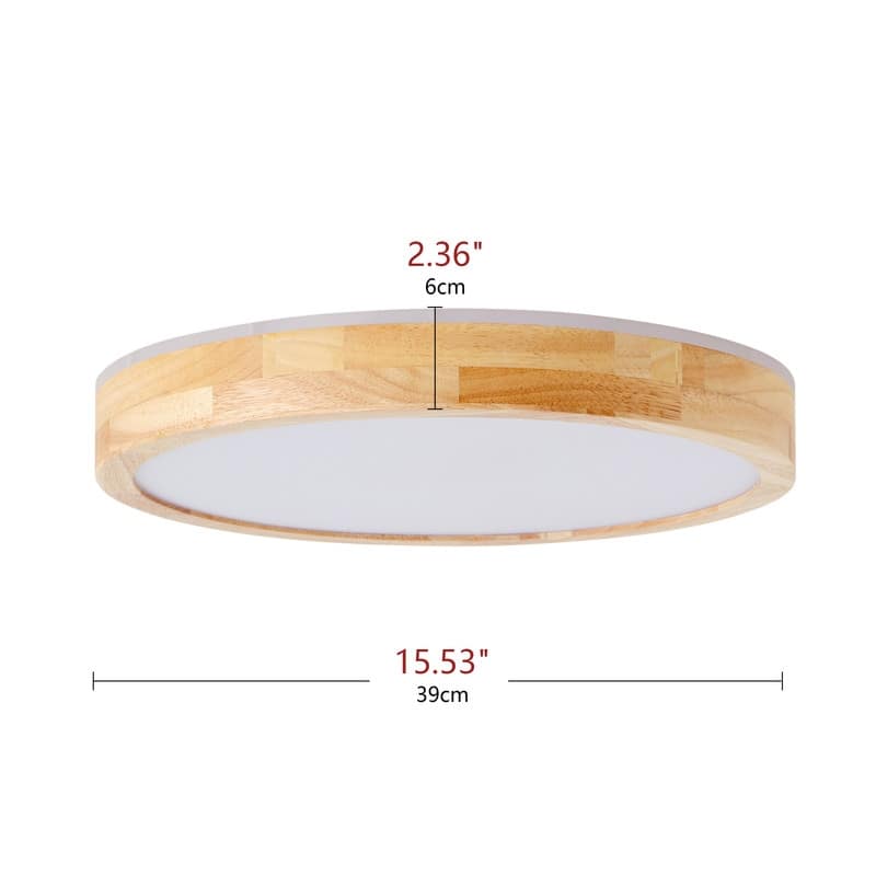 Modern Wood Grain Flush Mount Ceiling Light Milky White LED Fixture for Living Room Bedroom