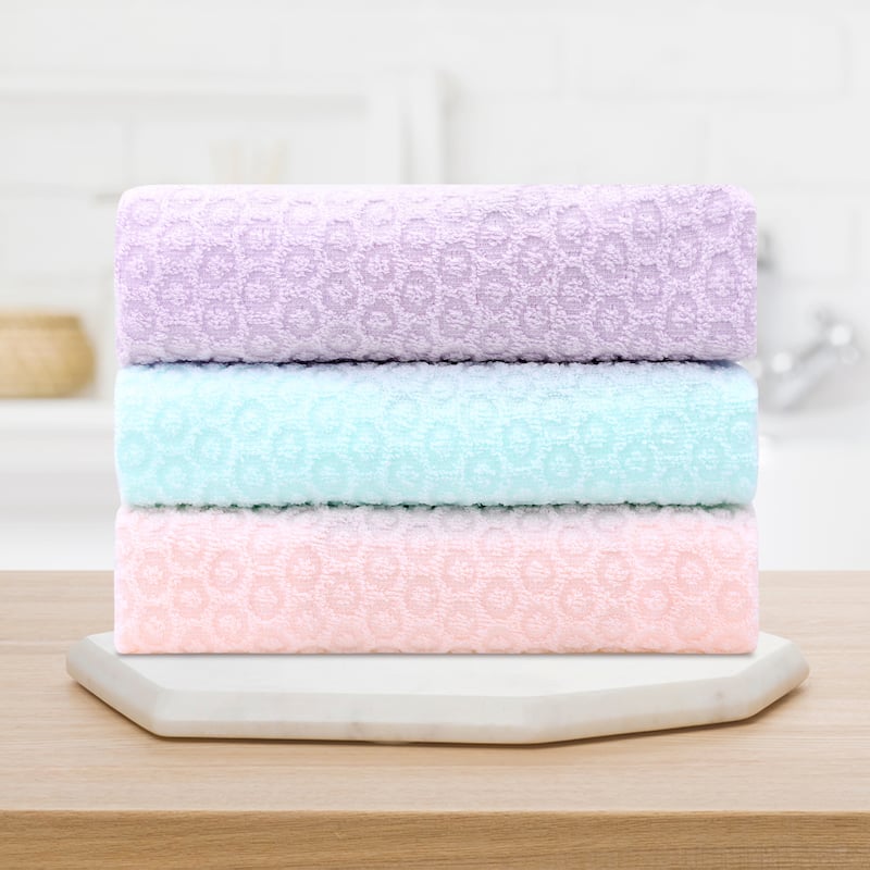 Solid Bathroom Hand Towels, 13" x 29" Cotton Hand Towel Set, Absorbent Soft Decorative Towels for Kitchen, Spa, Gym