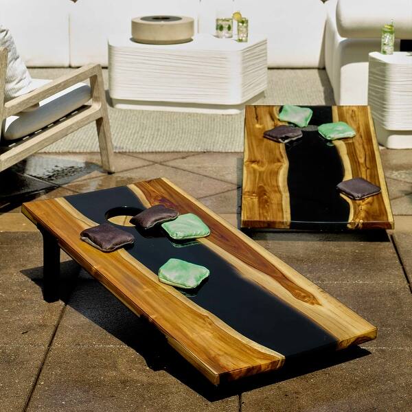 slide 2 of 2, Uttermost Clearwood Black Cornhole Game Set/2