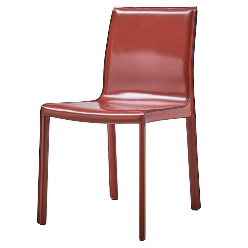 NPD Furniture Gervin Recycled Leather Chair (Set of 2) - Cordovan