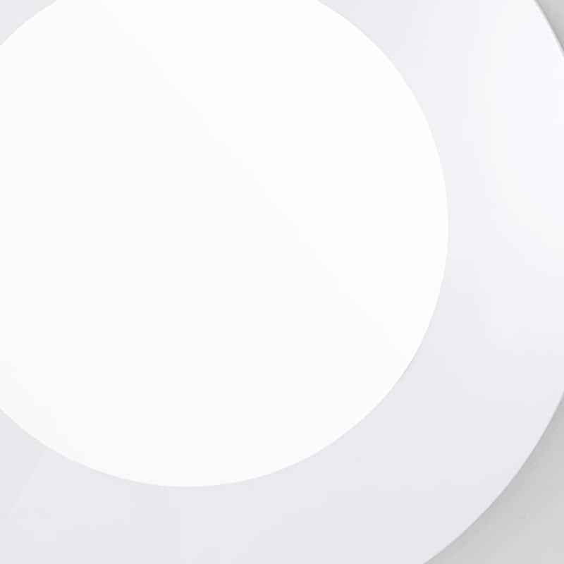 HomeRoots 40" White Round Wood Framed Accent Mirror