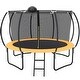 preview thumbnail 1 of 7, 12 FT Trampoline Inside Safety Net With Basketball Hoop Kids