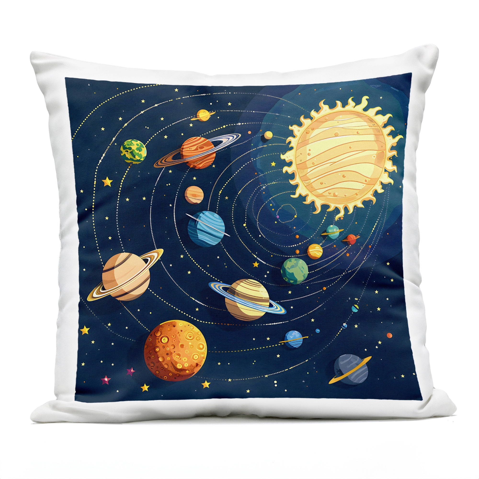 Stupell Planets Around The Sun Printed Outdoor Throw Pillow Design by Creative Studio