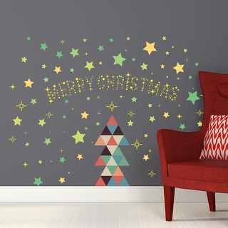 Walplus Glow Moon Stars Triangles Children Wall Sticker Nursery Decor