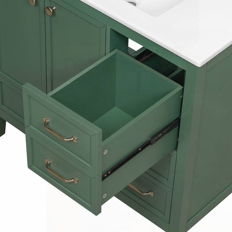 Bathroom Vanity with Sink and Bathroom Cabinet with Soft-Closing Door