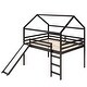 preview thumbnail 17 of 15, Full Size Loft Bed, House Bed with Slide and Guard Rails,High-quality Solid Pine Wood