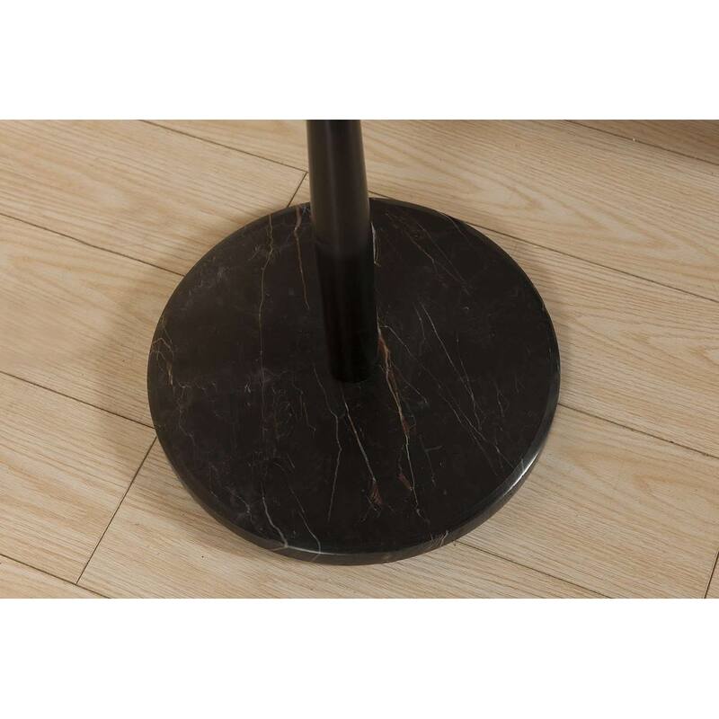 Black Metal & Walnut Wood Hall Tree Coat & Hat Rack Stand
