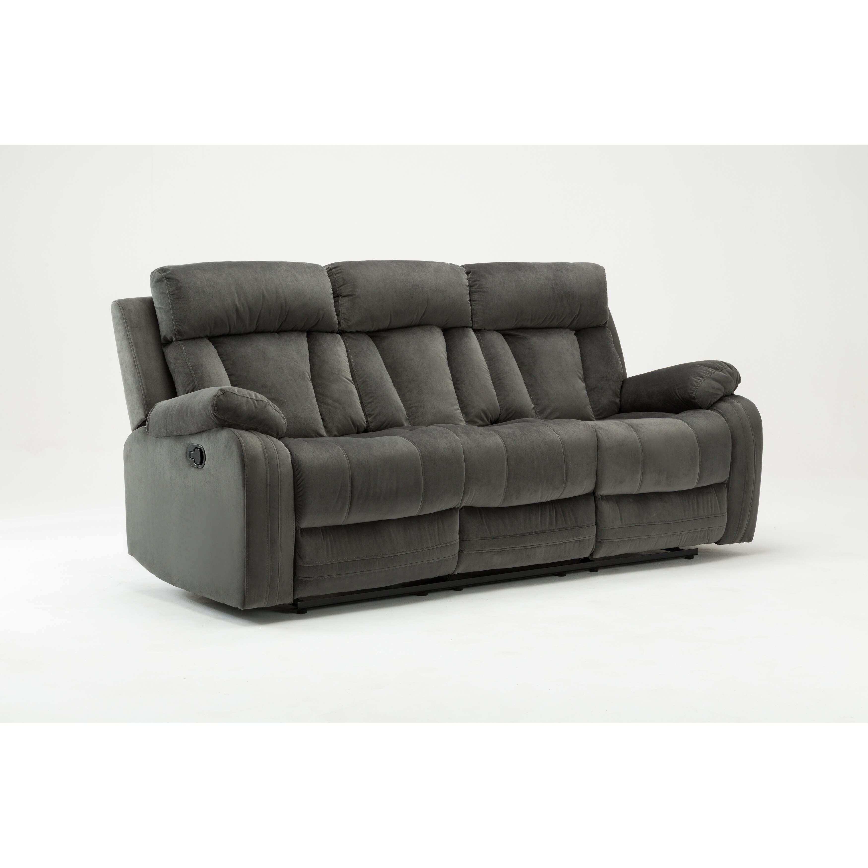 Gu Industries Microfiber Fabric Upholstered Living Room Recliner Sofa Overstock 17783668 Beige