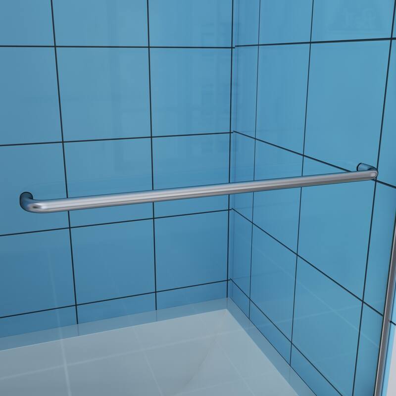 Elegant Frameless Pivot Hinged Fixed Bathtub Panel 5/16" Clear Tempered Glass Door Rotated 90° Shower Door for Bathtub