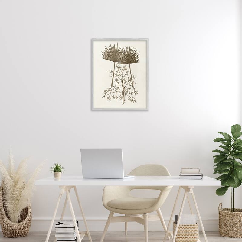 Stupell Palm Leaf & Olive Branches Framed Giclee Art Design By Phillipa Katz