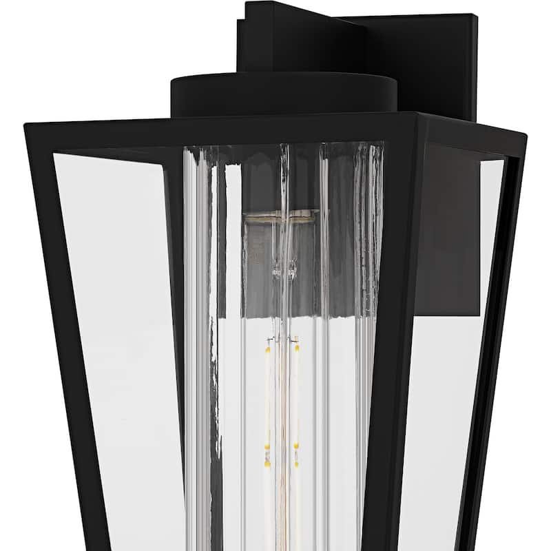 Matte Black Outdoor Wall Lantern from the Jett Collection