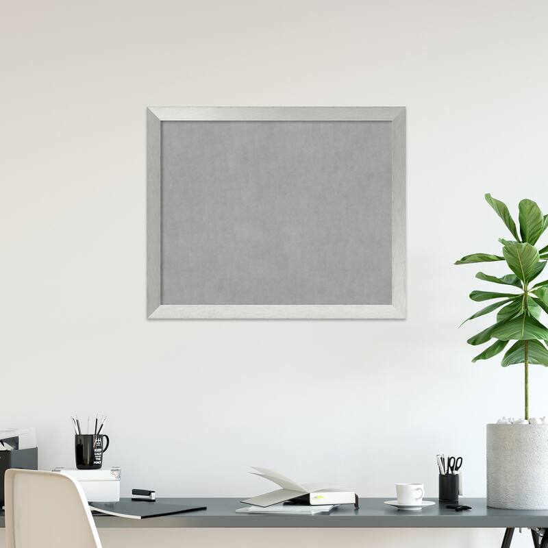 Amanti Art Brushed Sterling Silver Framed Magnetic Board