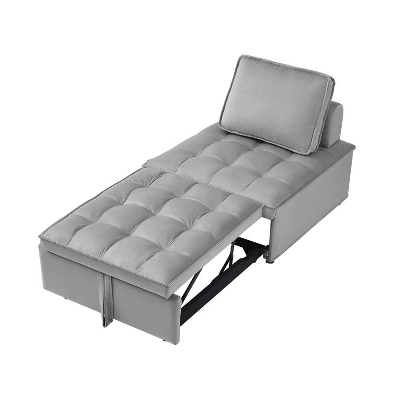 Versatile Velvet Sofa Bed with Removable Back Pillow, Space-Saving Recliner for Living Room, Office, or Apartment
