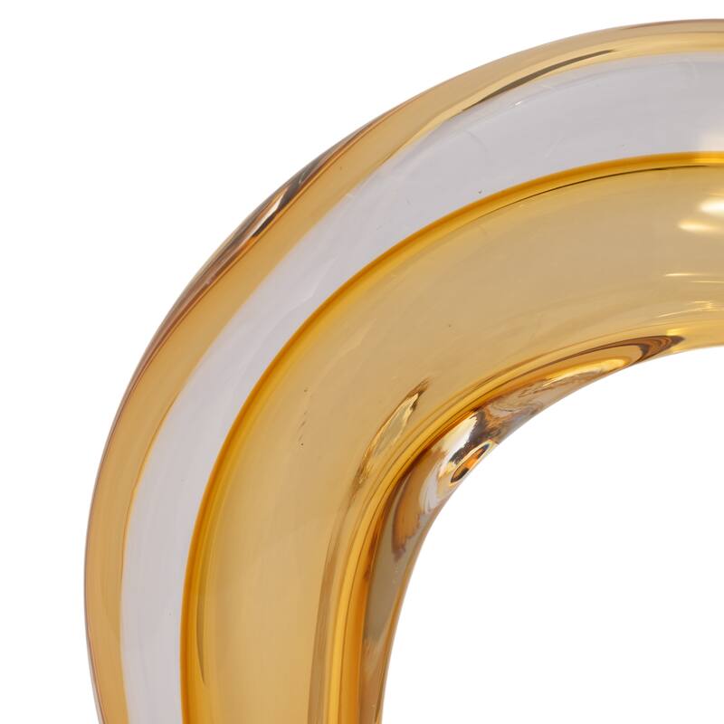 Sagebrook Home Zuri Cutout Amber Art Glass