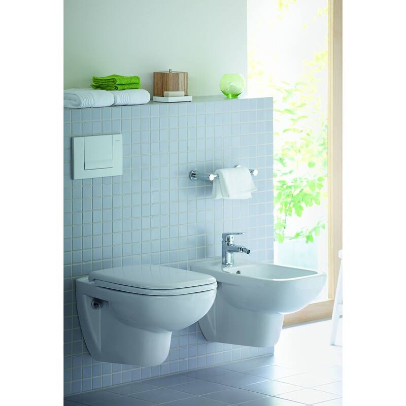 Duravit D-Code 0.8/1.6 GPF Dual Flush Wall Mounted One Piece Elongated