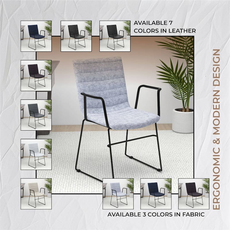 Zylar Ergonomic Guest Chair with Leather, Stainless Steel Base, High-Density Foam, Modern Design for Office or Waiting Room