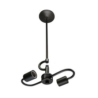 Pendant Light 2-Light Bronze Vintage Ceiling Fixture Fabric Cord Home Lighting - 19.5