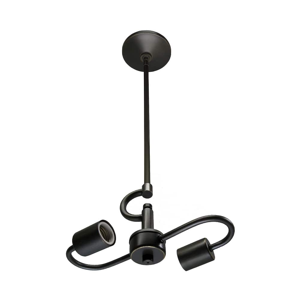 Pendant Light 2-Light Bronze Vintage Ceiling Fixture Fabric Cord Home Lighting - 19.5