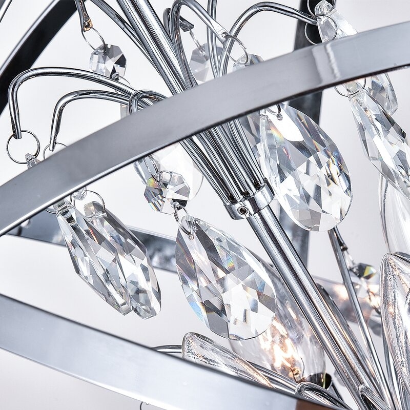 Maxax 4-Light Unique/Statement Globe Chandelier with Crystal-image