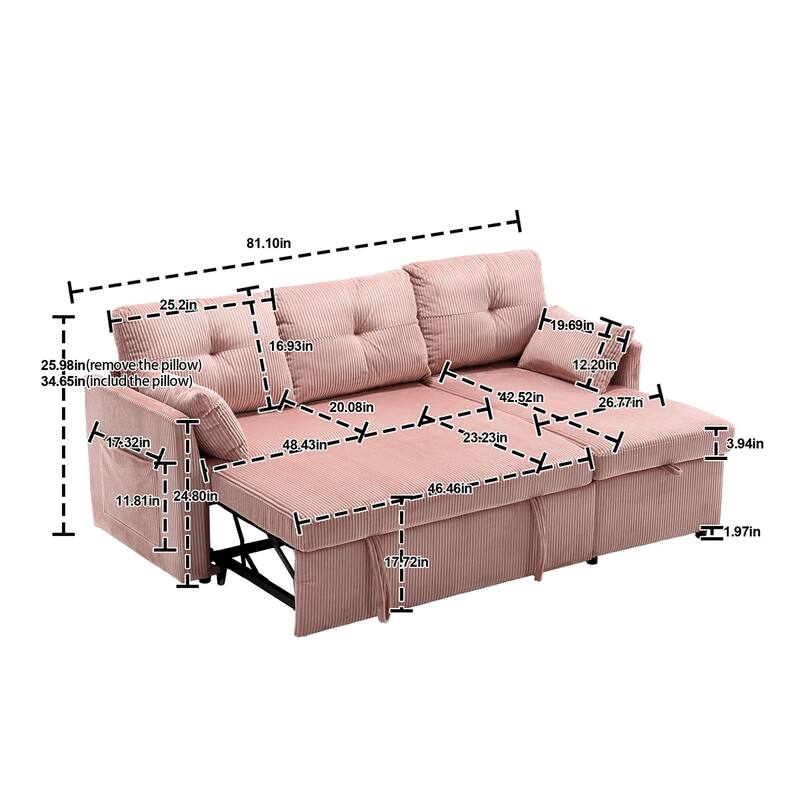 Modular Sectional Sofa L Shaped Modular Couch with Reversible Chaise