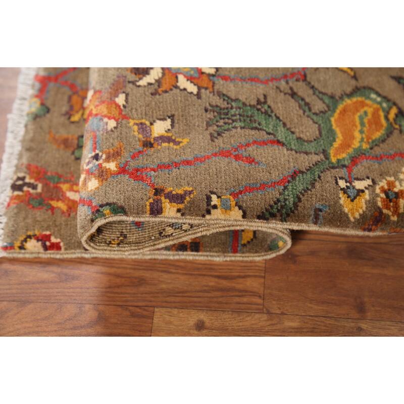 Animals Design Kazak Accent Rug Hand-Knotted Floral Wool Carpet - 2'1"x 2'10"