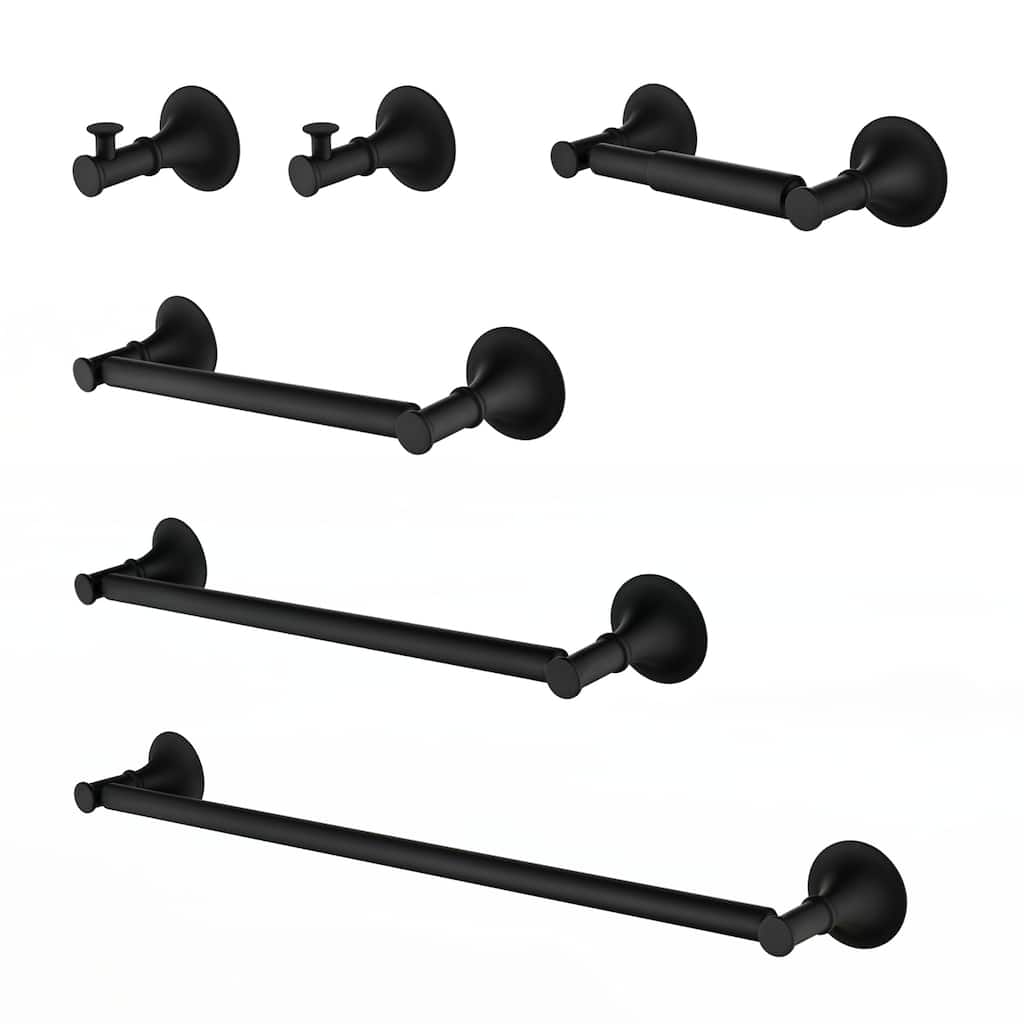 6 Piece Bathroom Towel Rack Set Wall Mount