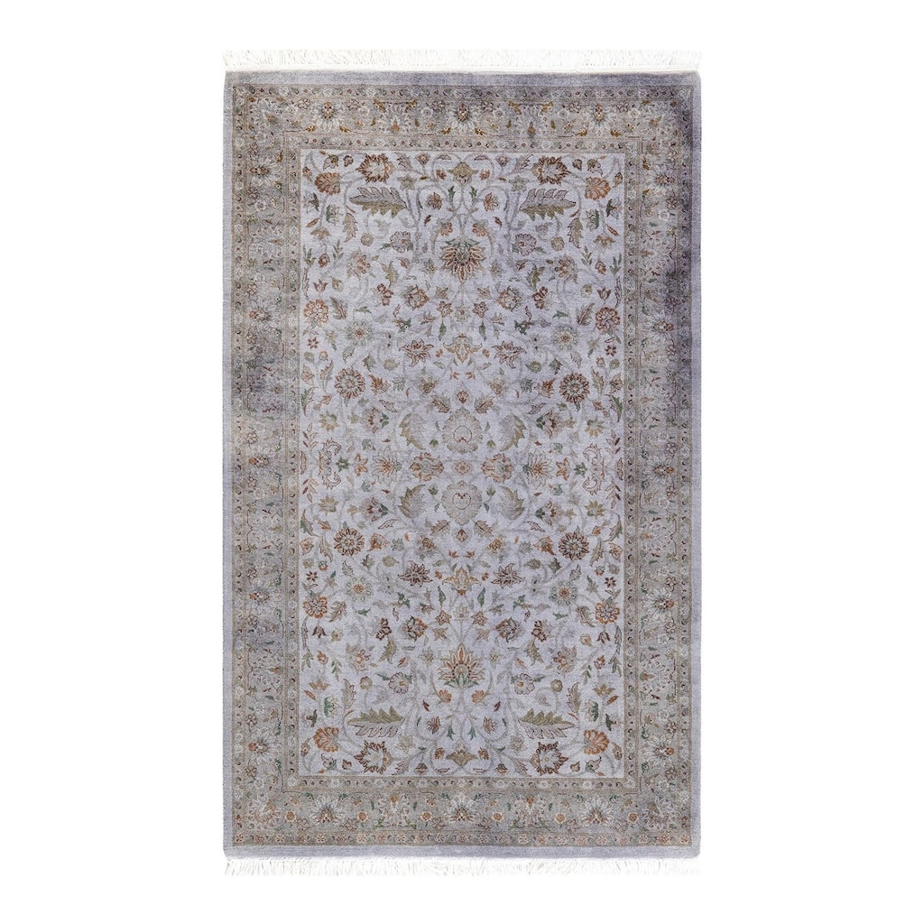 Overton Hand Knotted Wool Vintage Inspired Modern Contemporary Overdyed Gray Area Rug - 3' 2" x 5' 2"