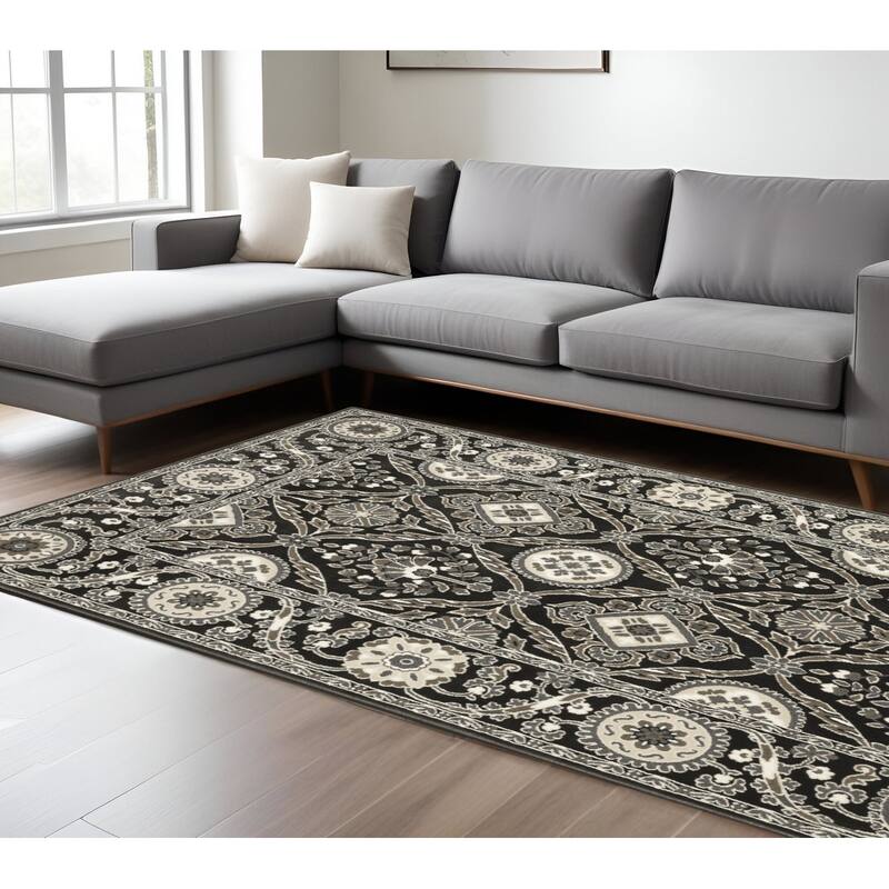 HomeRootsOriental Traditional Rectangle Area Rug - 114.17' X '78.74' X '0.39