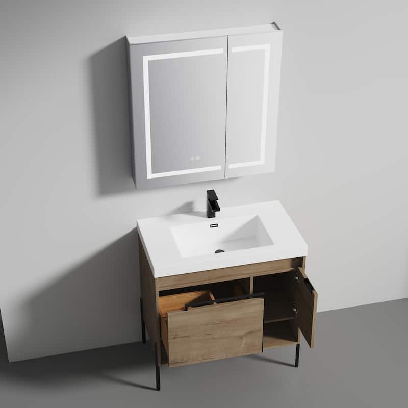 Blossom Turin 36 Inch Freestanding Bathroom Vanity with Acrylic Sink