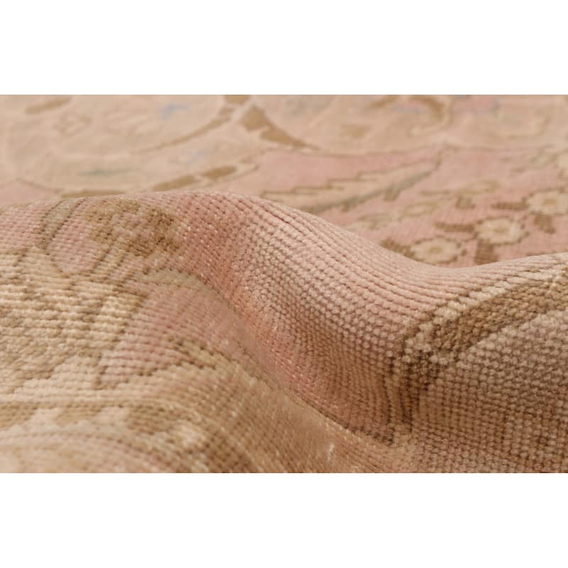 ECARPETGALLERY Hand-knotted Antalya Vintage Light Pink Wool Rug - 9'7 x 12'10