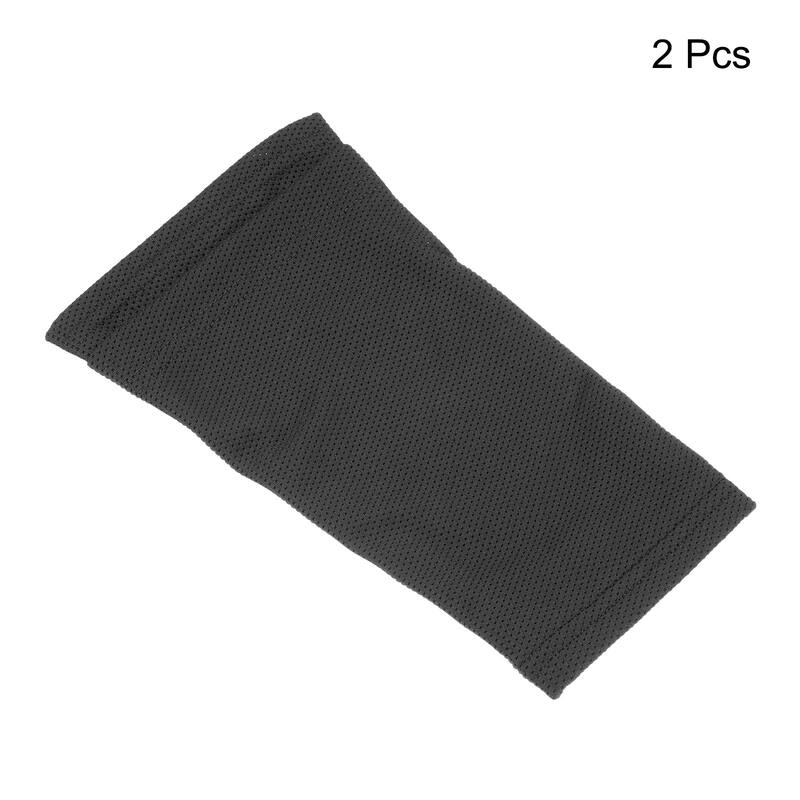 Size L Soccer Shin Guard Socks, 2 Pack Breathable Sleeves for Running, Black